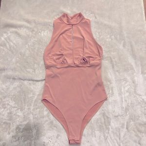 Pink keyhole neck bodysuit